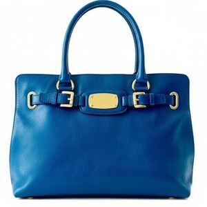 HOST PICK MICHEAL KORS  BLUE PEBBLED LEATHER HAND BAG STRAPPED SHOULDER BAG